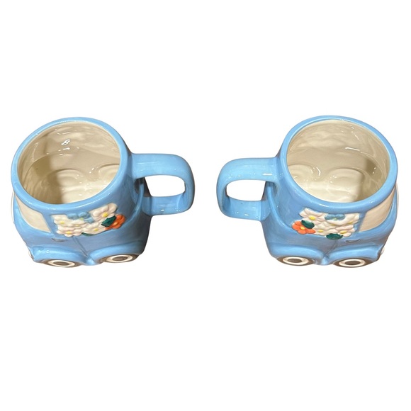 Blake & Belle Blue Floral Truck Coffee Mug Set of Two - Picture 6 of 9